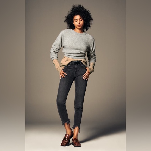 Zara Denim - Zara The Skinny Pearl Black Distressed jeans size 6